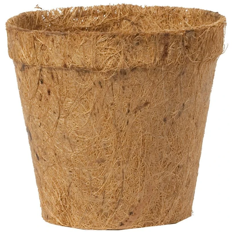 Coconut Fiber Round Pots - 4" (Pack Of 6) 3 Coconut Fiber Round Pots - 4" (Pack Of 6)