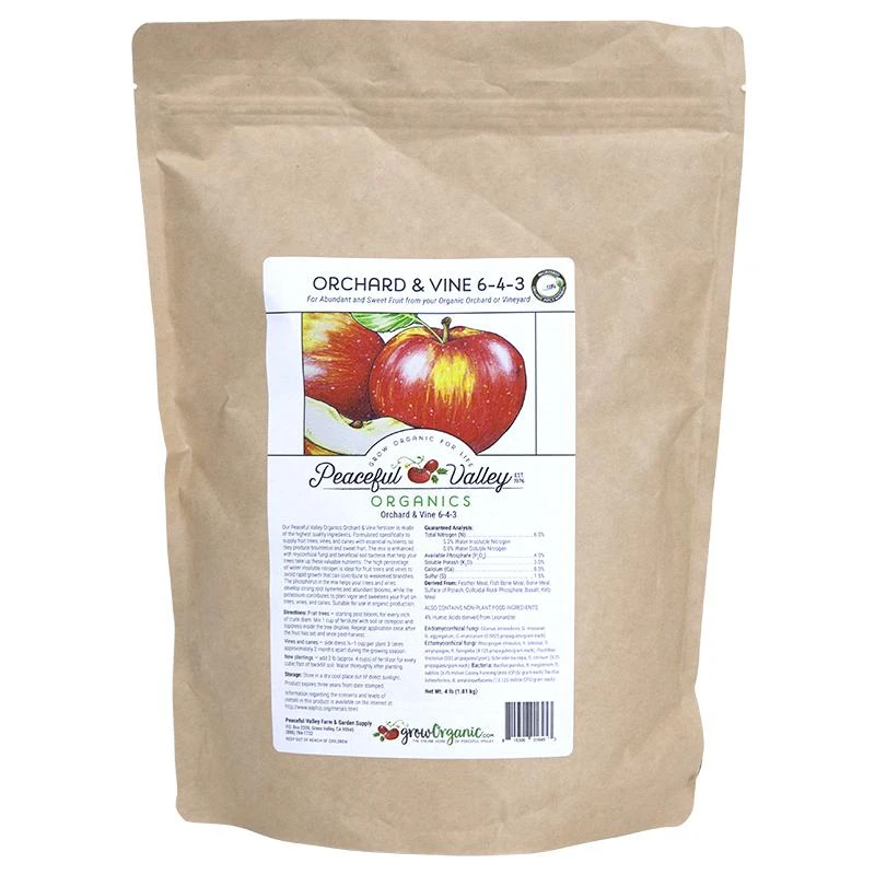Peaceful Valley Organics Orchard And Vine 6-4-3 (4 Lb) 3 Peaceful Valley Organics Orchard And Vine 6-4-3 (4 Lb)