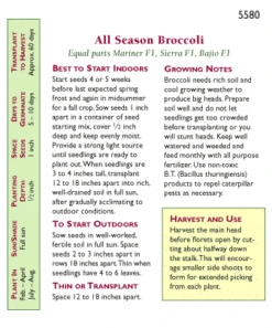 Renee's Garden Broccoli All Season Blend -JulboCorona Trees Store snv4033 pb